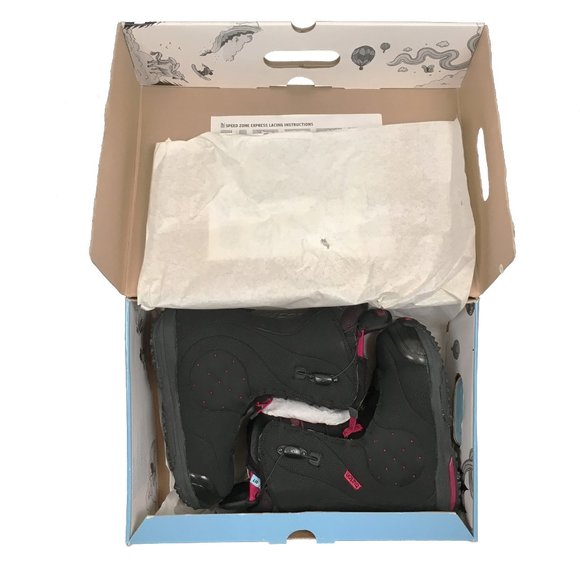NEW! $295 Burton Q Womens Snowboard Boots! Black & Purple Size 5 (Euro 35) - Picture 1 of 2